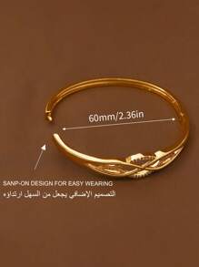 1/3 PiecesFashionable Classic Shiny Geometric Line Cubic Zirconia Decoration Gold Women Bracelets With A Diameter Of 60mm That Can Be Opened, Suitable For Women's Daily Wear, Excluding Box