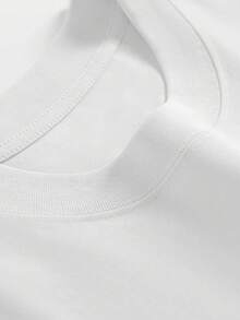 Camiseta de manga corta para hombre, 100% algodón, 200 gramos de algodón pesado para verano. Cómoda, transpirable y con estampas de moda urbana para el ocio. El diseño de cuello redondo, con un toque de elegancia, crea una camisa deportiva versátil y atractiva.​ - Blanco - Ver 3