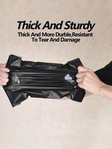 50 opakowań czarnych torebek wysyłkowych z polietylenu - super wytrzymały materiał PE, samoprzylepny klej, wodoodporny, krawędzie, bardzo duży rozmiar do pakowania hurtowego na powrót do szkoły