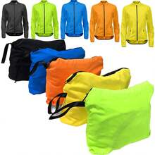 wulibike Women Cycling Jacket,Windbreaker Breathable Running Jackets Lightweight Packable Hiking Jersey With 3 Zipper Pockets - 黑色 - 查看 4