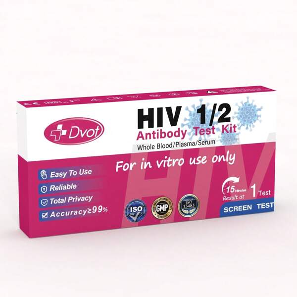 HIV 1/2 Antikörper Testkit, Blut-Selbsttest für Zuhause, essenzieller Schutz für Zuhause, Outdoor und Dates