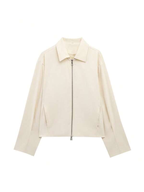 Women Zipper Coat Long Sleeve Casual New Outerwear 2024 Fashion Women Bomber Jacket Cropped Jackets For Women