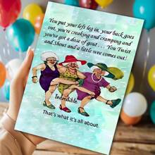 1pc, Funny Friendship Greetings Card. Send To A Best Friend. (With Envelope) Creative Granny Pattern Design. Suitable For Any Occasion, For Friends Classmates Coal Digging Friendship Greeting Card (12cm/4.7inx17cm/6.7in)