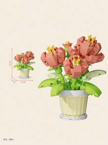 Mini Bouquet Bonsai Tree Toy Building Block Set, DIY Simulation Plant Series Building Block Toys, Toy Building Blocks Suitable For Home Office Decoration Ornaments, Acrylic Dust Cover Building Blocks, Bouquet Set, Suitable For Adults, Birthday Gifts, Christmas Toys