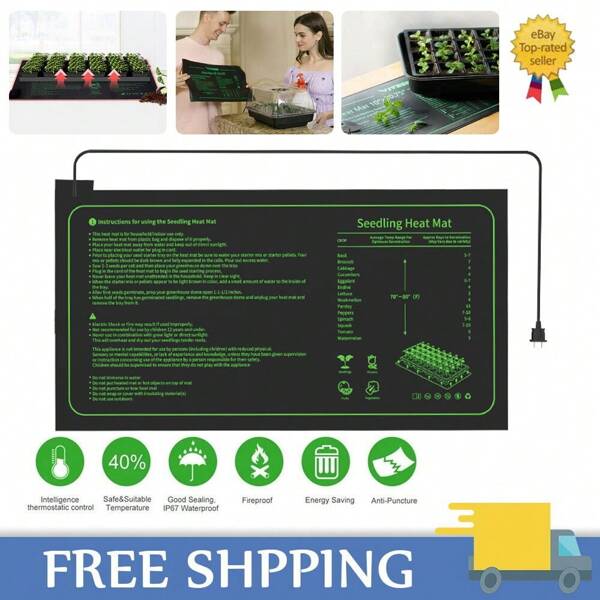 Heizmatte, Wärmematte für Sämling Germination und Haustier, Heizkissen Amphibien, IP67 Wasserdicht Pet Mat Wärmer Bett Matte Sicher und Haltbar,25 * 50cm