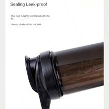 1 pieza Botella agitadora de polvo de proteínas, taza mezcladora de batidos sustitutivos de comidas, botella de agua deportiva, de gran capacidad, portátil, color aleatorio enviado