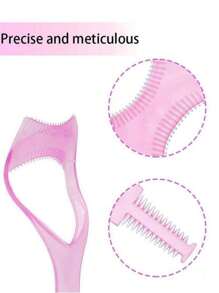 1 pieza Herramienta de maquillaje 3 en 1 para sombra de ojos, peinilla de pestañas y plantilla de delineador de ojos, aplicador de maquillaje reutilizable que ayuda a lograr pestañas y delineado de ojos perfectos