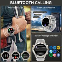 Military Rugged GPS Smartwatch For Men‌, 1.43" AMOLED Display‌, 50M Waterproof‌, 500mAh Battery, BT5.3 Calls, Altitude, Atmospheric Pressure, Compass‌, 170+Sports Tracking, Fitness Tracker For Outdoor, Climbing, Camping, Running, Gym, Compatible With Android & IOS