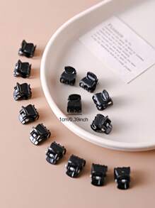 30pcs Mini Premium High-End Black Hair Clips For Women, Hairpin Accessory For Bangs & Side Hair
