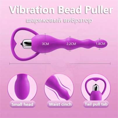Vibrating Anal Beads Silicone Butt Plug 6.4 Inch Clit Vibrator Anus Vaginal Stimulators G-Spot Massager Clitoral Vibrators Clitoris Stimulations Masturbating Sex Toys For Women Masturbations On Valentines Days Decorations