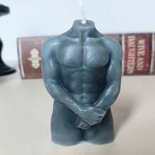 1pc Human Body Model DIY Scented Candle Decor, Suitable For Home Decoration, Restaurant, Birthday, Party, Bathroom Fragrance Ornament - Black - View 6