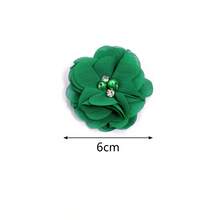 4 件/包 6 厘米雪纺仿珍珠水钻手工花，柔软花卉 DIY 配饰，可用于发夹、头饰、婚纱、服装和鞋子，多色可选 - 彩色 - 查看 7