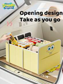 SPONGEBOB 1 Stück Auto Kofferraum Aufbewahrungsbox - Essenzielles Autozubehör, Autolagerbehälter, praktischer Fahrzeug-Organizer für das Autoinnere.