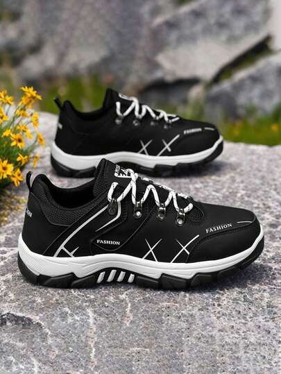 Men's Lace-Up Sports, Casual Walking Shoes, Outdoor Hiking Shoes, Non-Slip Durable Work Shoes