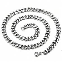 Trendsmax 3/5/7/9/11mm Men's Stainless Steel Curb Cuban Chain Necklace Basic Jewelry 18-30inch Silver Color For Men Women Gift - 9mm - 查看 3
