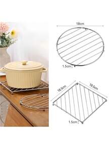 1/2 juegos de 3 salvamanteles de acero inoxidable - Protector resistente al calor para ollas/sartenes calientes, salvamanteles cuadrados, individual de mesa de cocina resistente al calor, posavasos, utensilios de cocina - Multicolor - Ver 10
