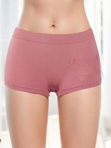 3Pzs/6pzs Shorts Interiores de Mujer,Calzoncillos Bóxer de dama Microfibra Gruesa Resalta Pompi,Diseño de Mariposa con Calado,Cómodos Y Transpirables Para Mujer - Rojo+Morado+Rosa - Ver 2