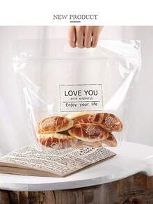 7pcs/Set Transparent Sliced Bread Packaging Bags, Hand-Held Whole Wheat Sliced Bread Bags - Multicolor - View 4
