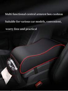 3.3 Inch Thick PU Leather Car Armrest Box Pad, Universal For All Seasons, Size 13.39 * 6.69 * 3.35 Inch, Car Armrest Pad, High-End Elbow Support Armrest Storage Protective Cover, Car Interior Accessories, Automotive Supplies - one-size - View 4