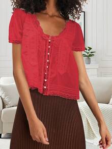 Women Blouses & Shirts - Red - View 4