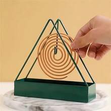 1pc Stylish And Elegant Cast Iron Mosquito Coil Stand, Triangular Design For Incense Burners, Home Decor Embellishments For Easy Cleaning, Black Metal Base, Suitable For Interior Stylized Use, Modern Home Decor| Stabilize The Base And Repel Mosquitoes Does Not Contain - Multicolor - View 11