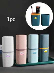 Caja elegante y simple para cepillo de dientes, con accesorios divertidos con forma de boca de salchicha pegados, Estuche portátil, organizador a prueba de polvo con serie de letras A-Z para guardar cepillo de dientes y pasta dental, diseño resistente al agua, accesorios de baño, esenciales de viaje, artículos escolares, artículos de vacaciones, accesorios de campamento, esenciales de verano