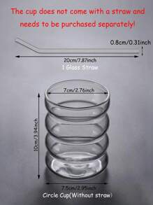 1pc Retro 300ml Large Capacity Transparent Glass Coffee Milk Latte Mug For Water, Iced Coffee, Milk Tea, Juice, Tea, Etc., Suitable For All Seasons, Including A Cute Caterpillar Design