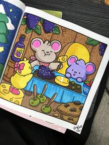 [Must-Have For Hand-Painting]Comfy Cozy Healing Painting Coloring Book, Beginner-Friendly Tracing, Stress Relief Doodle, Simple & Large Relaxing Designs, Adorable Characters To Relieve Pressure, Thick & Opaque, Great Gift For Back To School, Mother's Day, Father's Day, Children's Day,Mother's Day,Mom's Gift
