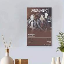 Framed  Chase Atlantic Nostalgia  Canvas Poster - Vintage-Inspired Wall Art With Band Members & Album Tracklist, Perfect For Bedroom & Living Room Decor, Ideal Gift For Music Lovers, Fan Merchandise | Vintageinspired Poster | Canvas Print, Music Room Decor