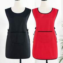 1 Piece Of PVC Material Kitchen Apron, Waterproof And Oil Resistant Kitchen Cooking Apron, With A Large Pocket, Suitable For Restaurants, Kitchens, Chefs, Coffee Shop Waiters' Work Clothes - Multicolor - View 2