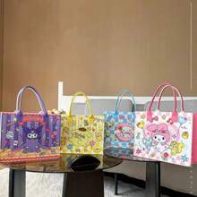 Sanrio Sanrio Kuromi Cartoon Printed Felt Bag Handbag Felt Tote Bag Storage Bag Felt Gift Bag