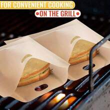 2/5 包不粘可重复使用烤面包袋 - 耐热，适用于烤奶酪、披萨、帕尼尼和蒜蓉面包 | 微波炉、烤箱和烤架 | 三明治和零食烹饪袋 - 彩色 - 查看 2