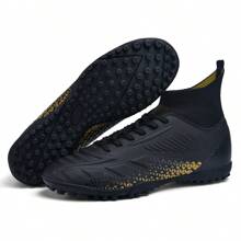 1 Pair Unisex Cleated Football/Soccer Shoes, Suitable For Training On Artificial Grass, Hard Outdoor Fields, And Indoor Courts, Professional Team Sports Shoes With Lace-Up, Non-Slip Rubber Soles, Lightweight High-Performance Design And Short Studs