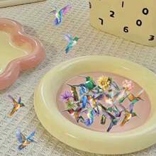 50Pcs Bird Stickers Transparent Stickers Aesthetic Stickers Colored Stickers Floral Stickers Vinyl Stickers Stickers For Water Bottle, Hydroflask, Guitar, Luggage, Phone, Case, Laptop, Skateboard, Gift