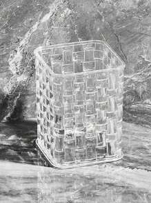 1 pezzo organizer da scrivania in acrilico trasparente (i prodotti non includono gli articoli incorporati), con decorazione ad arco - supporto per penne e cestino portaoggetti durevole in PMMA per forniture per ufficio, penne e accessori. Articoli per il ritorno a scuola