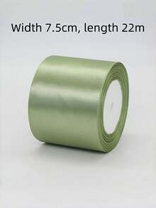 1pc Salvia Green Double-Sided Satin Ribbon, Width 1cm/1.5cm/2cm/2.5cm/3cm/4cm/5cm/7.5cm/10cm, Length 22m, Soft & Durable Polyester Material, Suitable For Flower Packaging, Gifts, Presents, Clothing, Headwear, Bows, Wedding Decor, DIY Craft Rose Ribbon - Multicolor - View 12