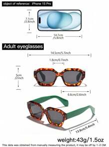 1 pieza Gafas de sol de estilo retro y bohemio con bloques de color antirreflectantes, adecuadas para playa, fiesta, viaje, gafas de moda para verano, vacaciones en la playa, exteriores, viajes