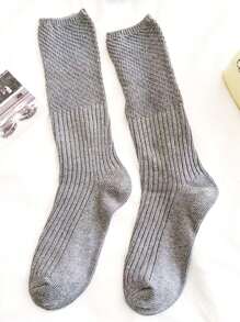 1 par de calcetines por encima de la rodilla de unicolor con empalme de malla y encaje, calcetines de rejilla de primavera/otoño con pila pequeña en la pierna, calcetines de tubo de mujer con empalme hasta la pantorrilla, medias transpirables de rayas verticales de malla ajustadas