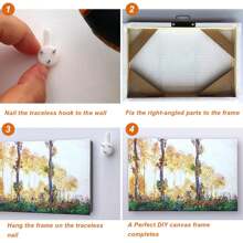 1 Set Wooden Picture Frame DIY Wood Strips Assembly Kit (For Gallery Framing Oil Painting/Installing Stretched Canvas Bars), Size Options 12x16, 16x20, 16x24 Inches, Poster Decoration - Current Fashionable, Cost-Effective