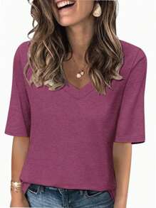 laozuy Fashion Solid Color Women's Summer Casual Tops Office Shirt