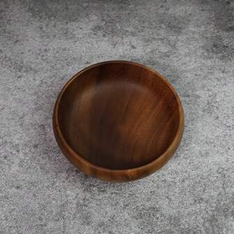1pc Circular Camphor Wood Bowl, Salad Fruit Tray, Handmade Wooden Unvarnished Noodle Bowl For Restuarants Christmas Gift