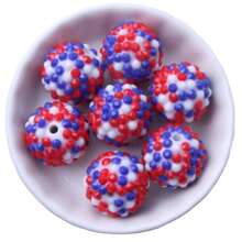 Fashion 18x20mm 10/20pcs Pack Mix Colorful Custom Confetti Color Resin Rhinestone Ball Beads For DIY Beadable Pen Keychain Chunky Bubblegum Necklace Bracelet Jewelry Making