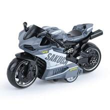 1 pièce Moto jouet interactive à rappel, détails extrêmes, matériau en alliage, cadeau de fête raffiné. Peut également être collecté et exposé comme ornement de table, Rentrée scolaire