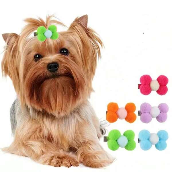 2pcs/3pcs/4pcs/6pcs/8pcs/10pcs/100pcs/200pcs Cute Pet Hair Clips,Kitten Puppy Hair Accessories, Bows Clips For Pet Photography Props, Party Decoration