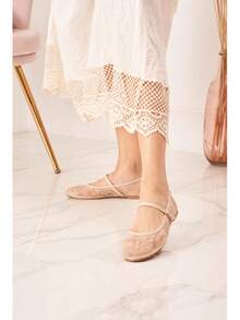 Women's Buckle Design Casual Versatile Flat Shoes - Nude - View 2