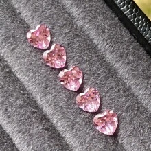 100% Sakura Pink Sapphire Loose Heart Cut Gemstone For Charms Advanced Jewelry Making Materials DIY