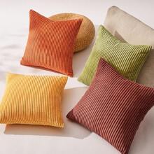 4pcs Soft Velvet Decorative Pillow Covers, Modern Reversible Bohemian Rural Design, Home Decor Throw Pillow Cases, Yellow Orange Color