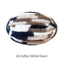 250克超厚冰纱毯，手工编织DIY线，粗雪尼尔靠垫/宠物床纱，适用于冰岛围巾、帽子、针织项目，质地柔软 - 彩色 - 查看 37