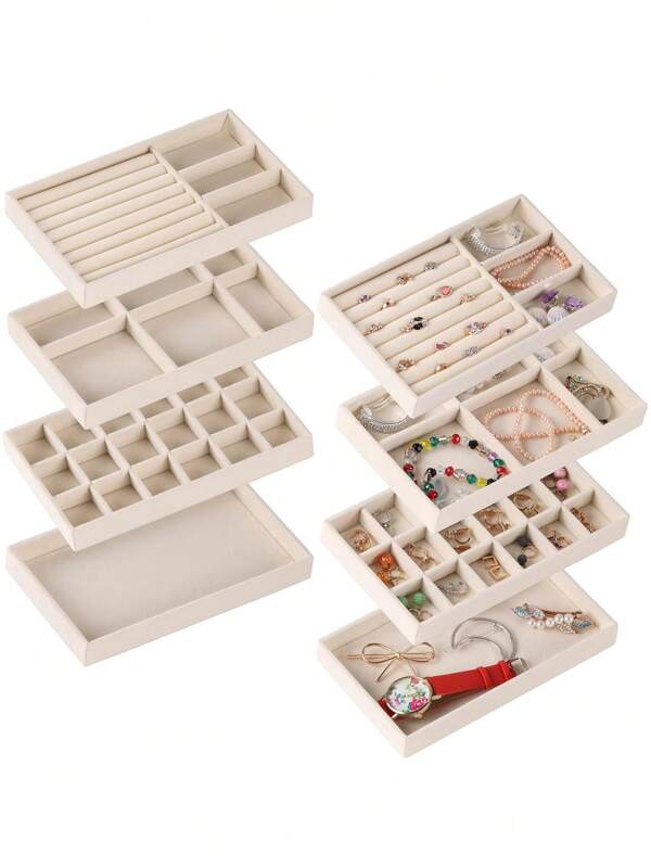 1pc 36/100-Position Ring Jewelry Box With Lid,Earring Jewelry Tray,Ring Jewelry Storage Display Tray,Simple Velvet Ring Box,Jewelry Box, Earring Jewelry Storage Box,Dustproof Jewelry Box Display Box Jewelry Display Dustproof Box Summer Necessity For Women Storage Organizer Gift Travel