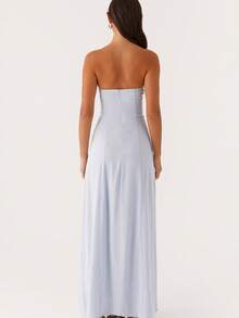 Women's Summer Strapless Backless Slim Fit Formal Long Dress - Perfect For Summer Celebrations  Cocktails - Baby Blue - View 2